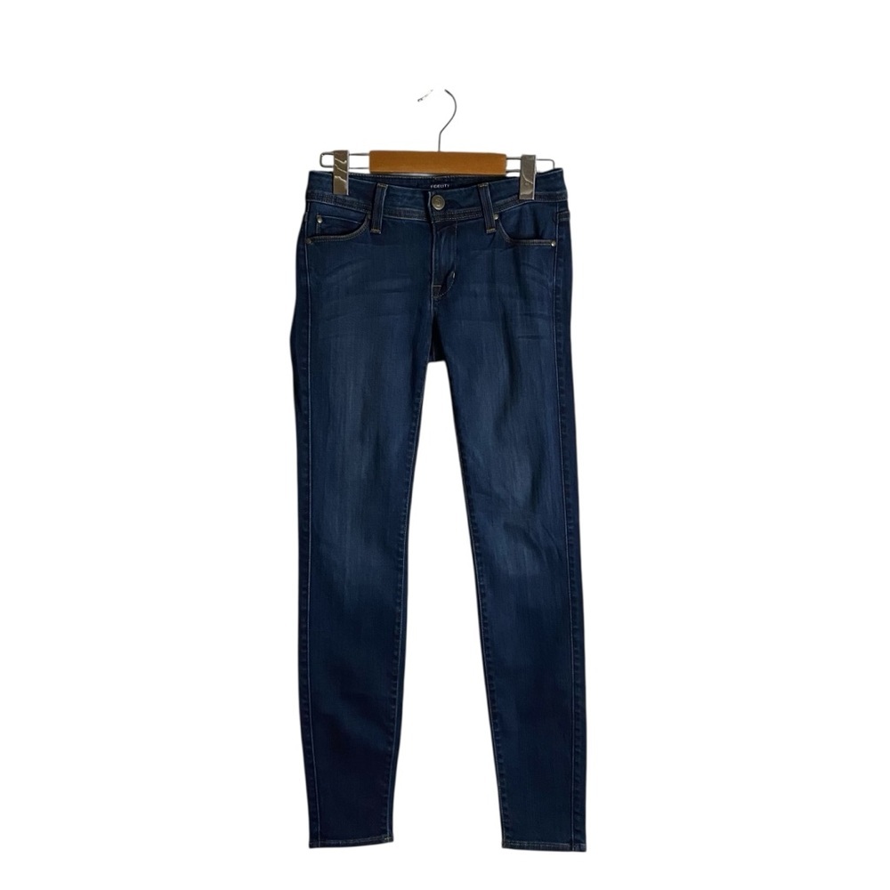 Fidelity Women’s Mila Mid Rise Ankle Slim Denim Jean in Starlet Dark